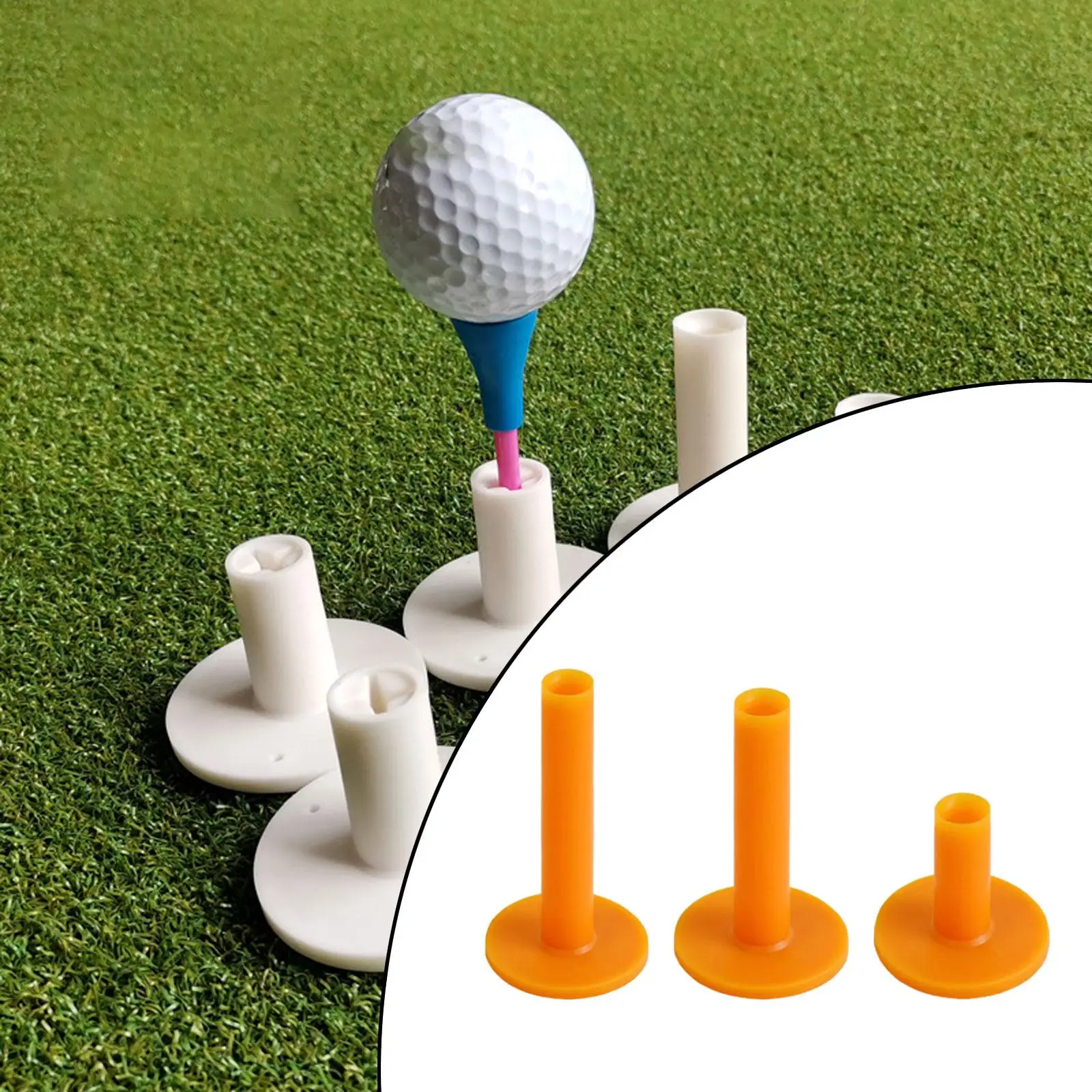 

3x Golf Tee Practice Tees Elastic Long Distance Golf Ball Holder Park Tees for Practice Mat Putting Swing Training Backyard