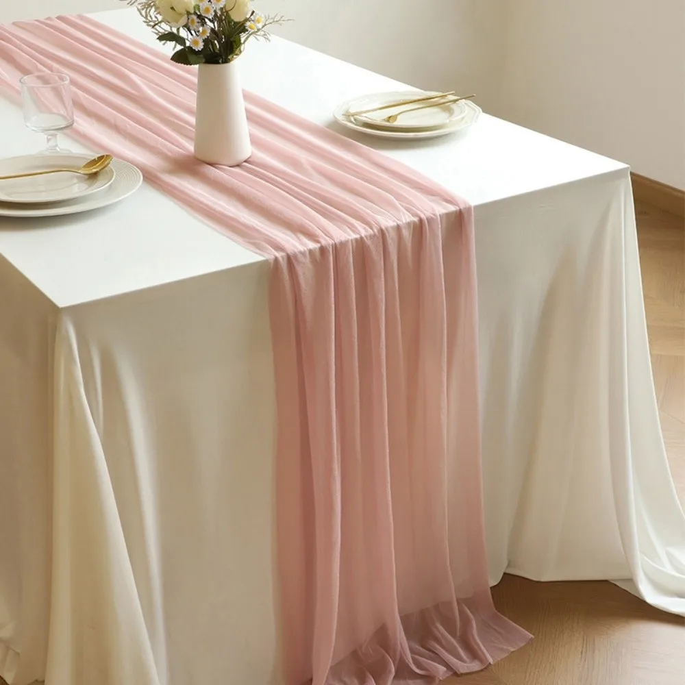 

Reusable Sheer Chiffon Table Runner Chiffon Soft Chiffon Table Runner Washable Sheer Fabric Wedding Table Runner Dinning Table