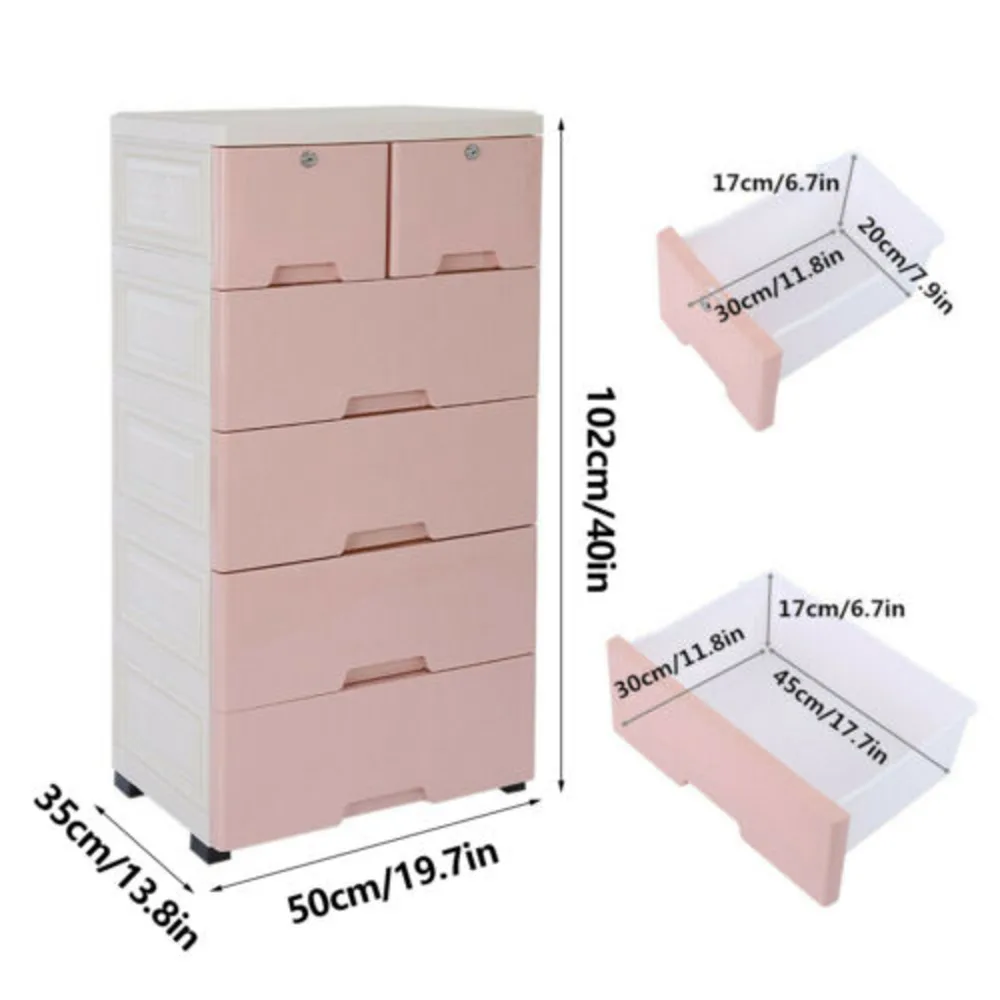 Bymaocar 6 Drawers Organizer Baby Dresser Clothes Storage Drawer Cabinet Plastic Fit Bedroom Closet,waterproof Modern & Elegant