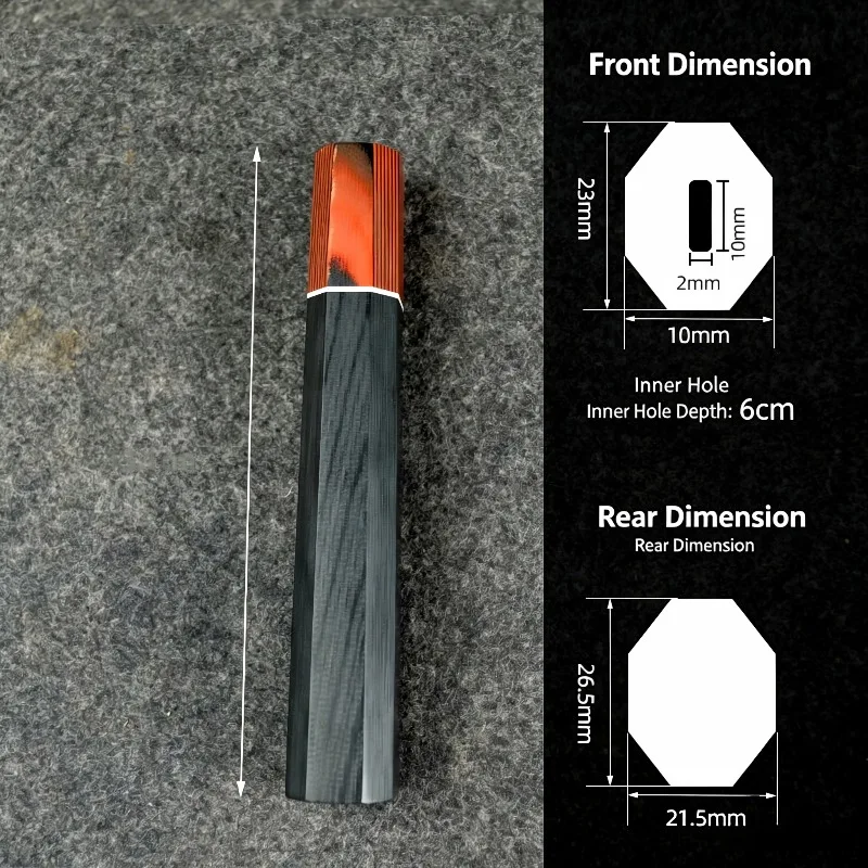 G10 Composite Octagonal Knife Handle Black Sandalwood Style Kitchen Knife Grip for Sushi Sashimi Knife DIY Replacement Handle view 2