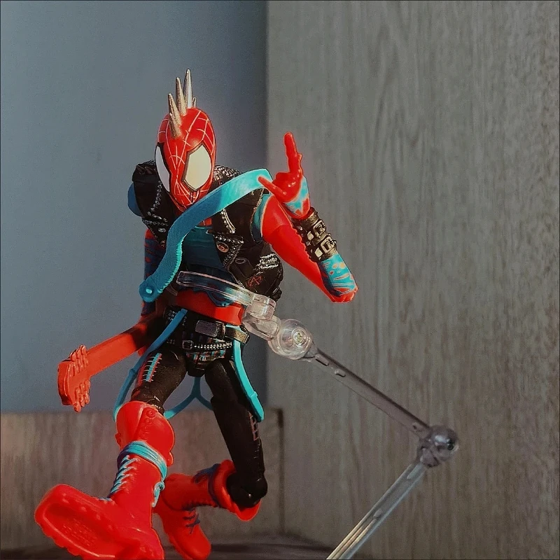 

High Quality Movie Peripherals Punk Spider Man Action Figure Toys Spider Man Statue Model Collectible Children Brithday Gifts
