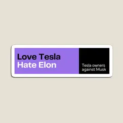 Love Tesla Hate Elon Bumper Sticker Magnet Holder Refrigerator Magnetic Funny Kids Colorful Stickers Home Children Baby Cute