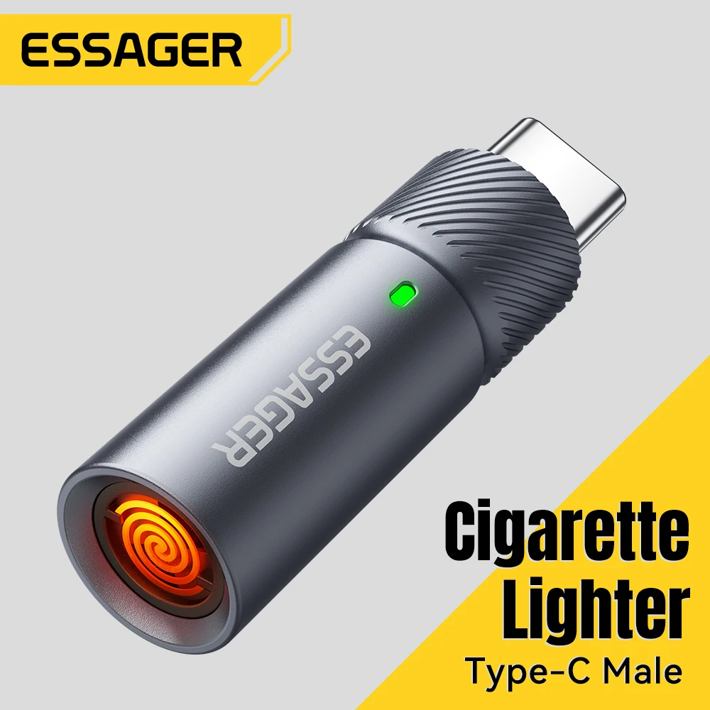 Essager TypeC ولاعة السجائر الصغيرة سلك التنغستن تهب السلامة وتوفير الطاقة دون شحن يمكن حملها على الطائرة