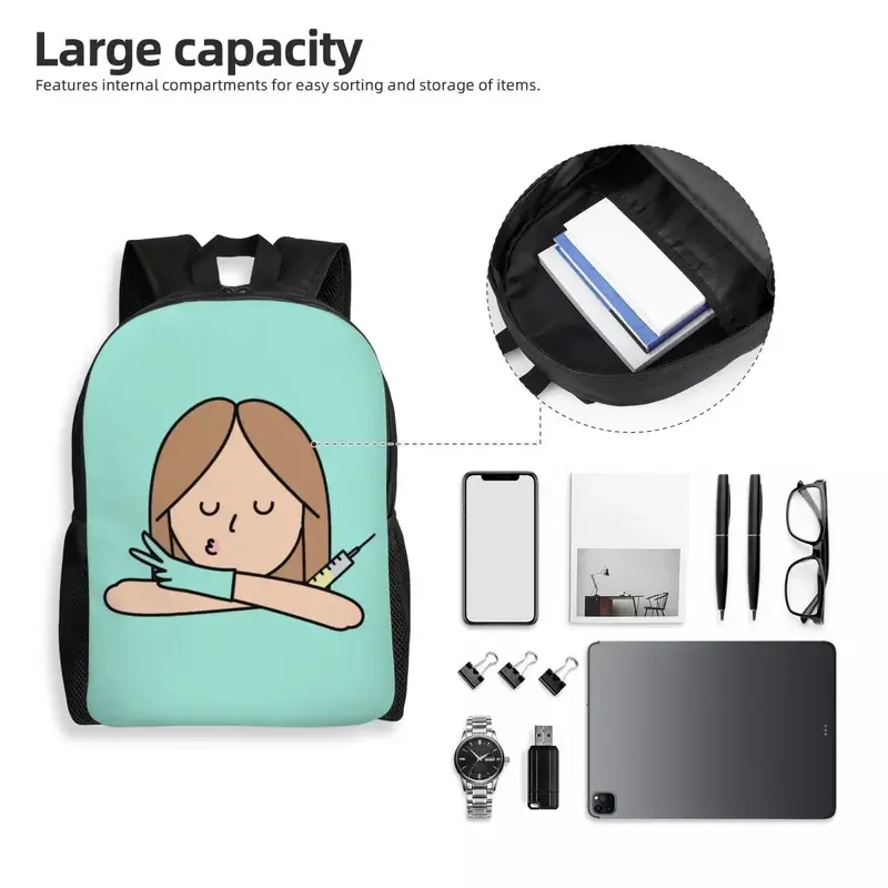 3D Print Nurse In Trouble Doctor Nurse Medical Backpack for Girls Boys School College Travel Bags Bookbag Pasuje do 15-calowego laptopa