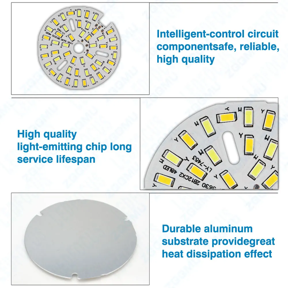 10PCS LED 3-Color Light Board 3W 5W 7W 9W 12W PCB With LED For DIY LED Downlight SMD 5730 LED Patch Light Source Board