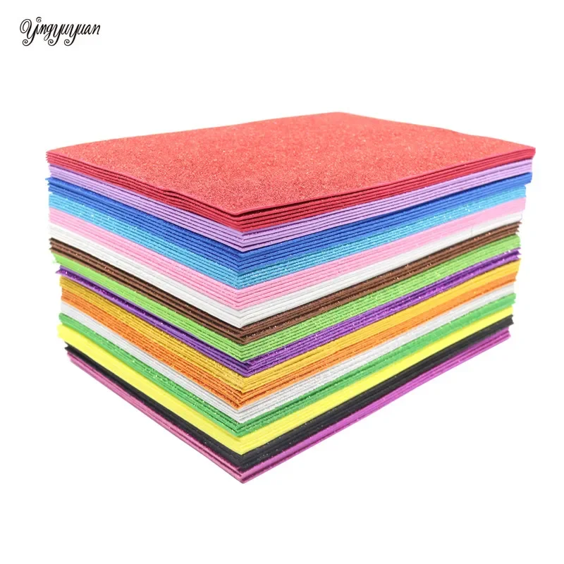 Hojas de papel de espuma brillante para niños, papel brillante para actividades artesanales, cortadores de bricolaje, papel de espuma artesanal sin pegamento, 20x30cm, 5 hojas
