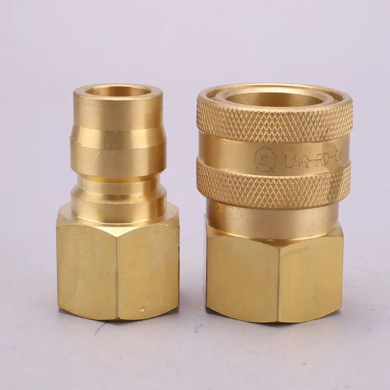 1PCs Open Type Valveless Brass Hydraulic Quick Release Coupling Internal Thread Outer Wire for Tsp Mold High Pressure Connection