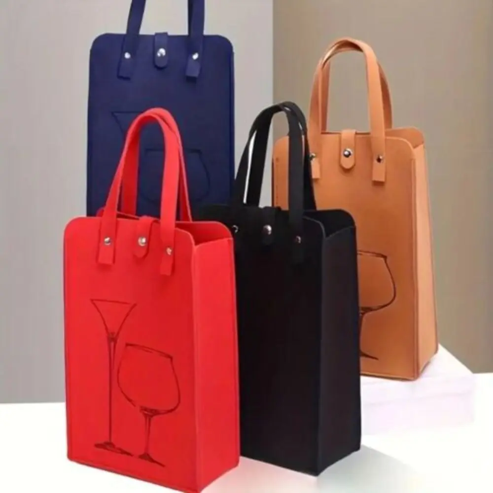 Portable Felt Red Wine Bag Double Gift Wine Gift Storage Bag Handheld Drink Bag