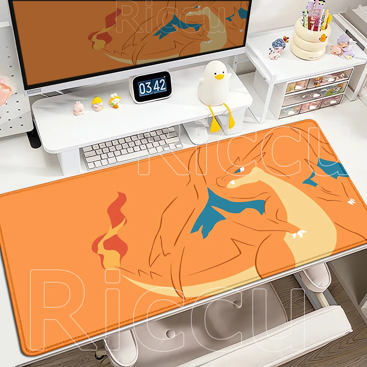 Many Elf Cartoon Pokemon Desk Mat Anime 900x400mm Mouse Pad Gaming Laptop Keyboard Pad Computer
