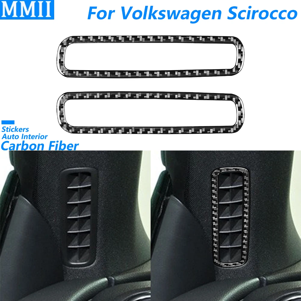 Für Volkswagen Scirocco 2009-2016 Carbon Fiber Inneren A-säule Air Outlet Vent Panel Abdeckung Auto Zubehör Dekoration Aufkleber