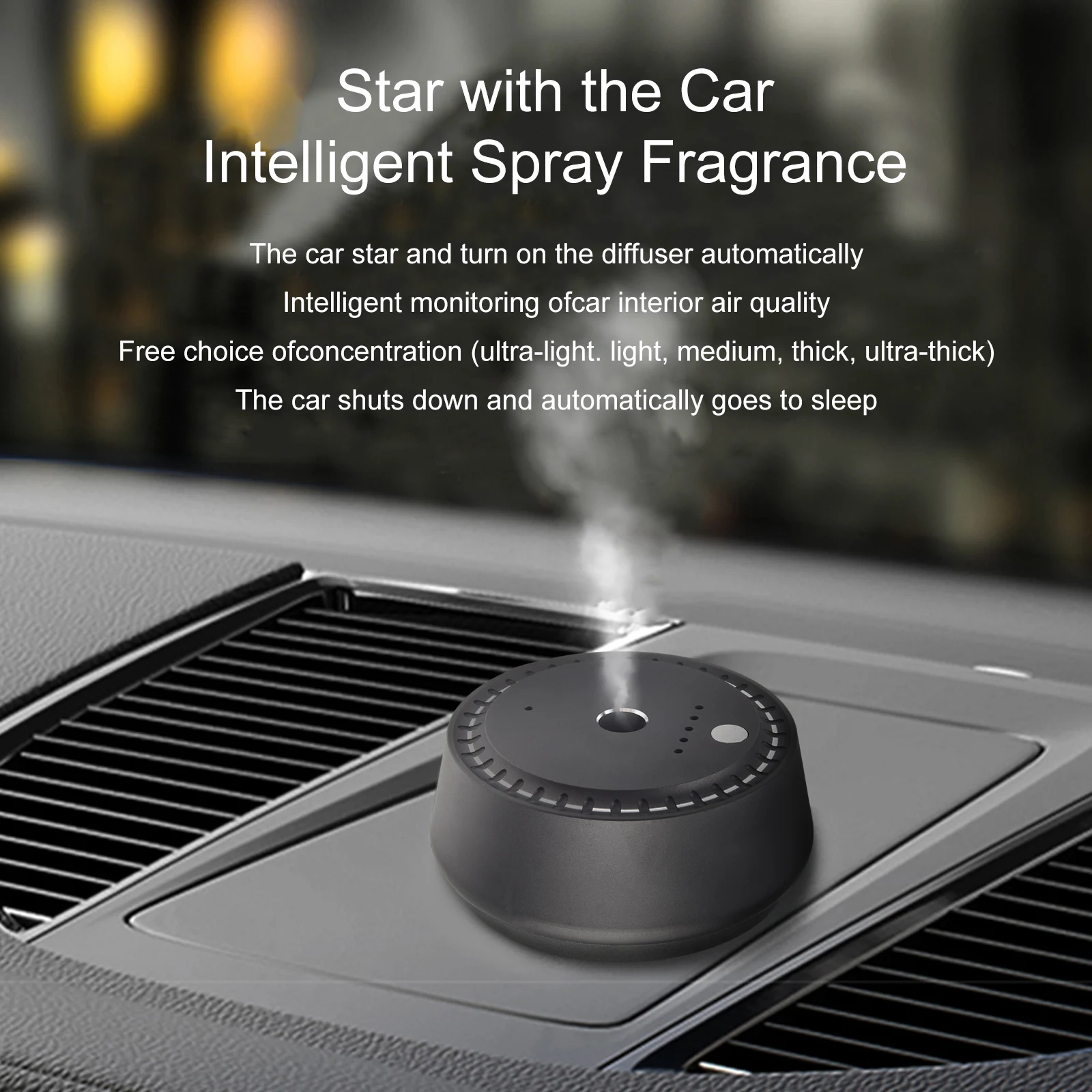 Car Aroma Diffuser Intelligent Car Scents Aromas Machine Fragrance Diffusers Freshener USB Rechargeable For Car Home Office