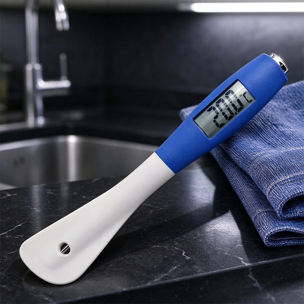 2 In 1 Digital Baking Spatula Thermometer Silicone Head LCD Display For Home Cooking Chocolate Tempering And Dough Fermentation