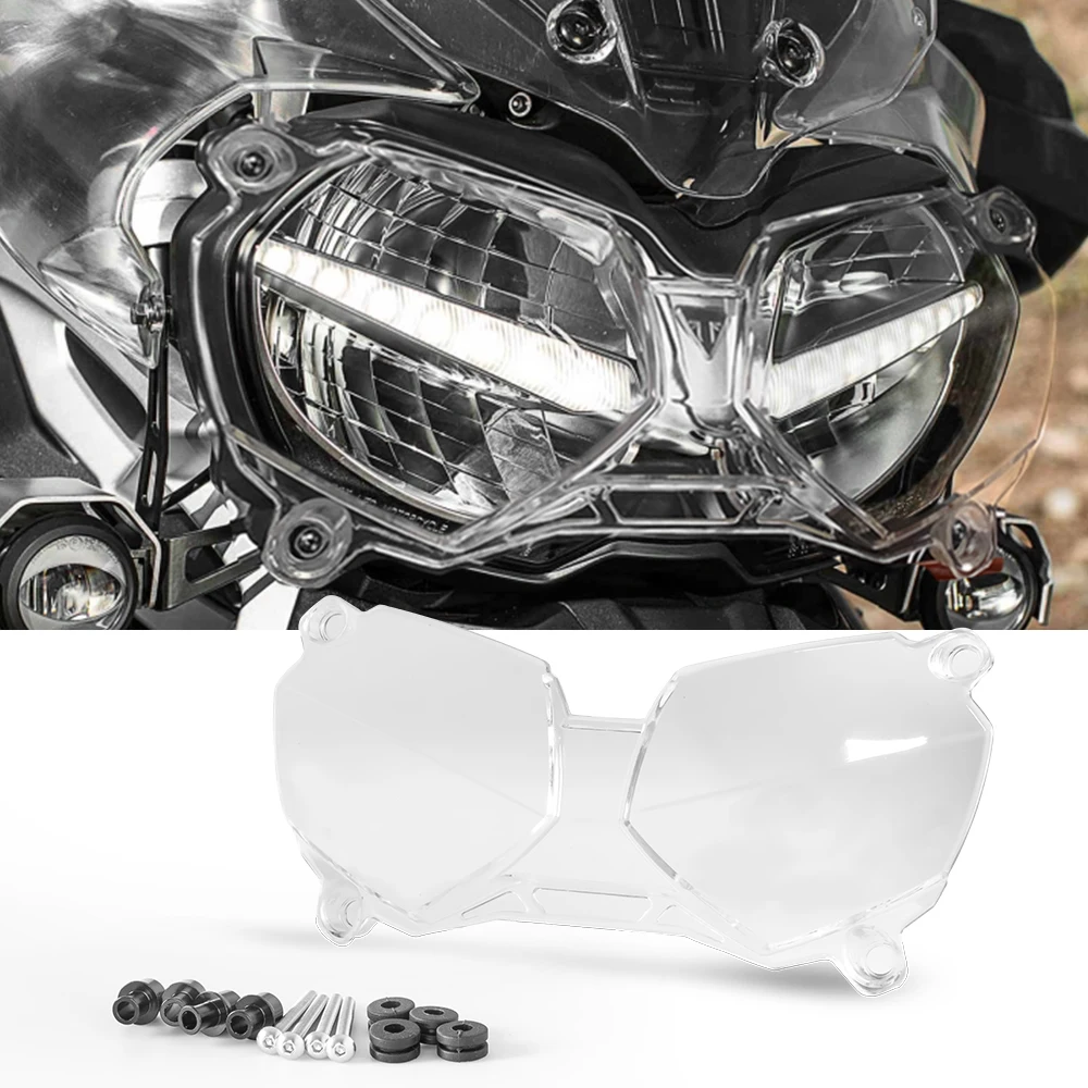 FOR Tiger 800 1200 XCX XRX Explorer Tiger 800 XCA 2017 Motorcycle Acrylic Headlight Protector Light Cover Protective Guard