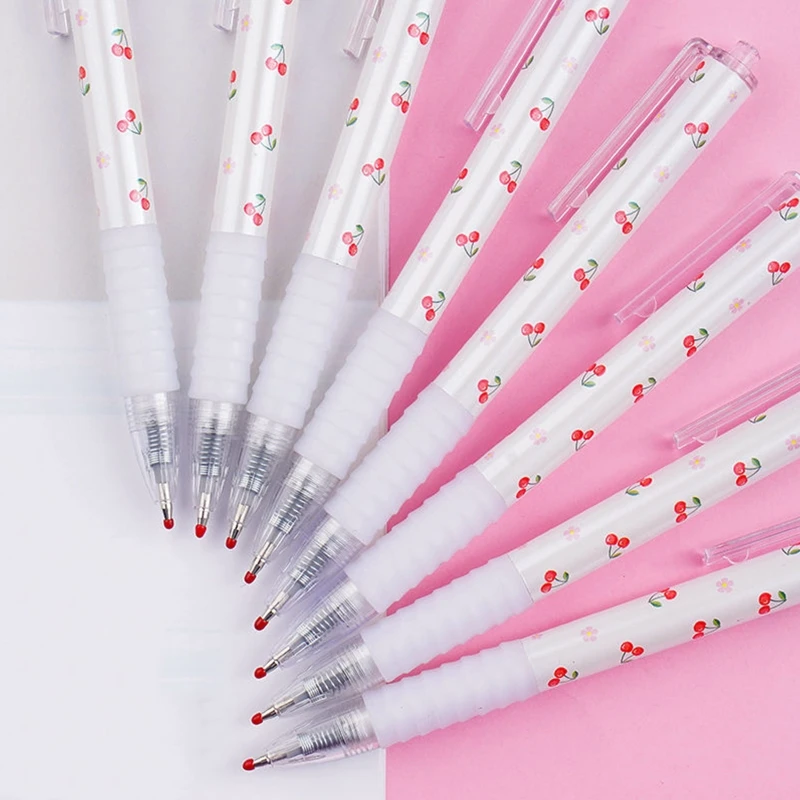 학교 사무실 홈 2X용 0.5mm 체리 개폐식 젤 펜 검정 잉크 문구