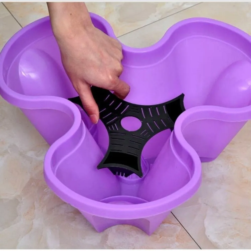 

Durable 3/4 Petal Stackable Flower Pot Plastic Space Saving Vertical Pot Planting Container Strawberry Planting