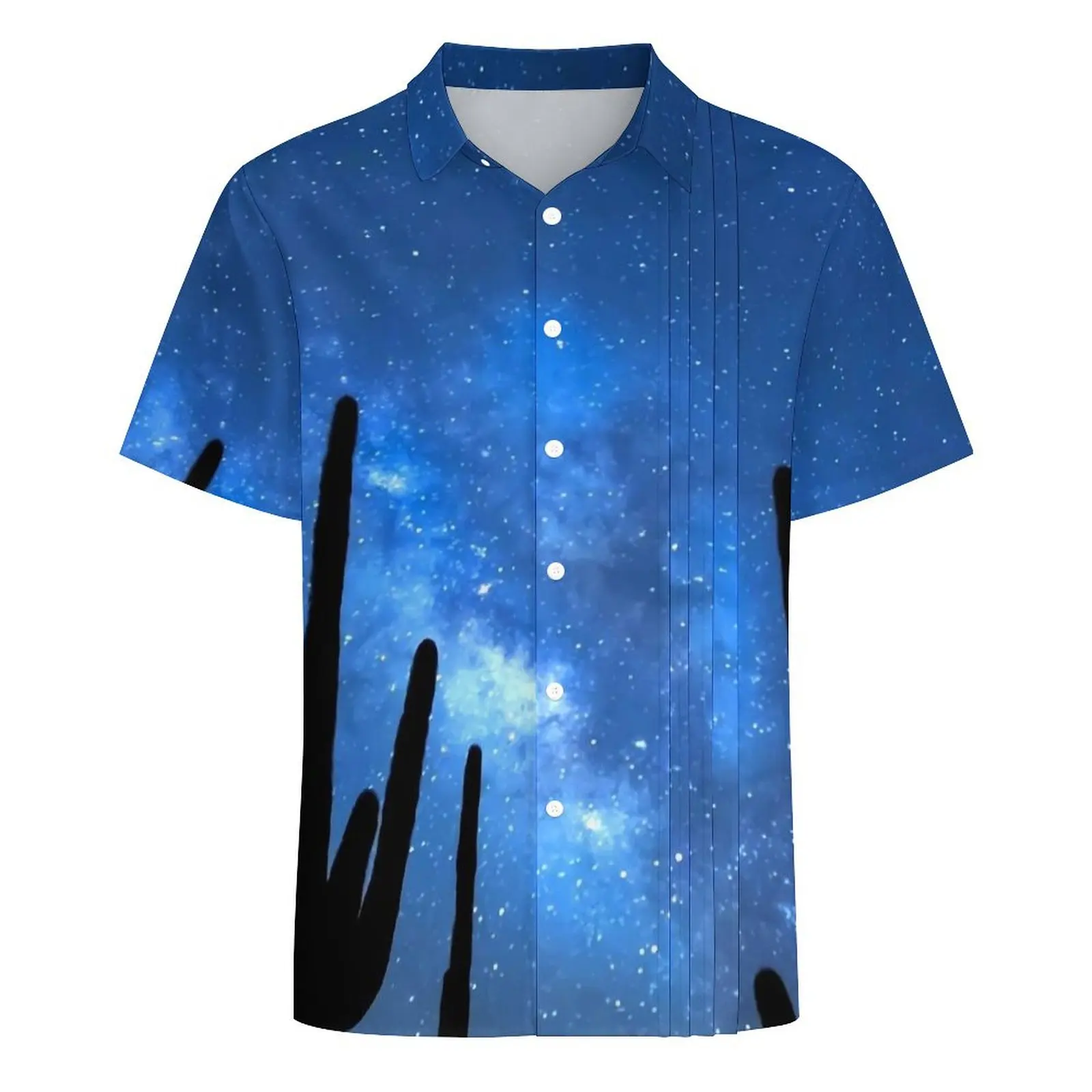 The Desert At Night baju pantai untuk pria, kemeja keren kasual musim panas bahan kain susu lengan pendek desain lucu Y2K