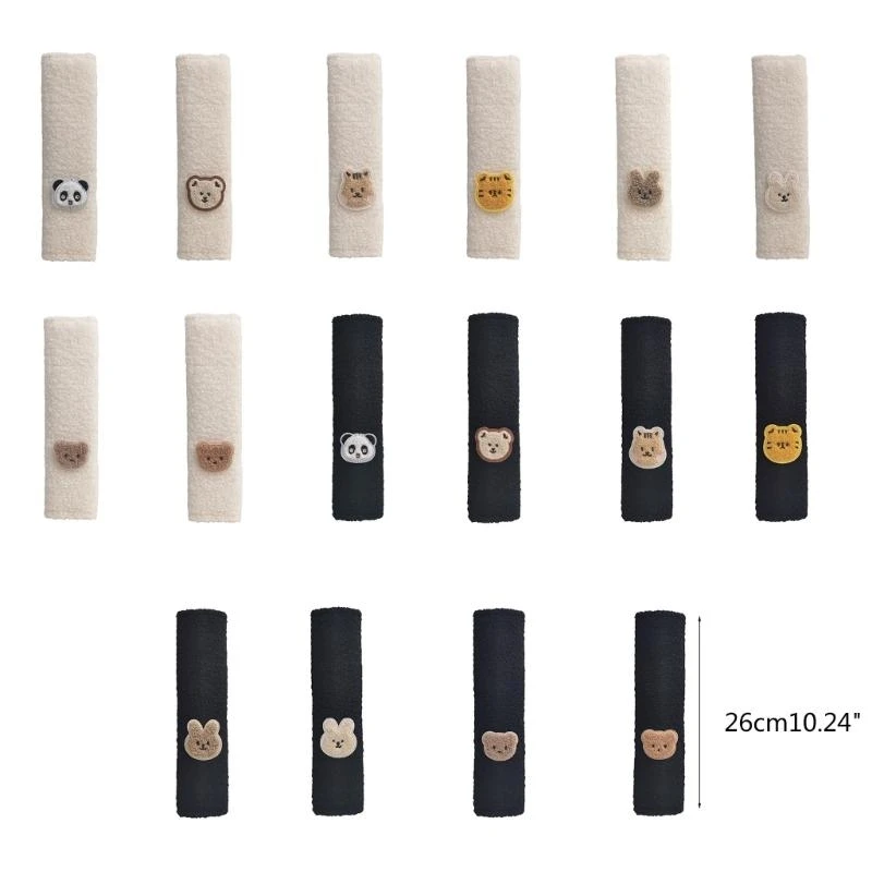 J15U الطفل حزام السيارة وسادة الكتف الدب الأرنب نمط عربة مريحة حزام الكتف الغطاء الواقي حزام أمان السيارة