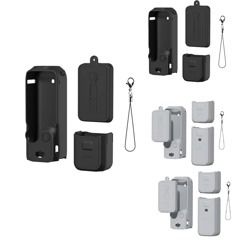 

Camera Silicone Case For DJI Osmo Pocket 3 Lens Body Protective Cover Gimbal Lens Cap Anti-Bump Shell, Durable Gray,A