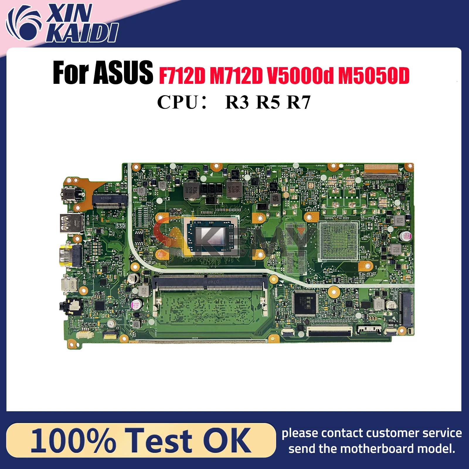 

X712DAU Laptop Motherboard For ASUS VivoBook X712DAP X712D M5050D F712D V5000d M712D X712DK X712DA Mainboard With R3 R5 R7 CPU