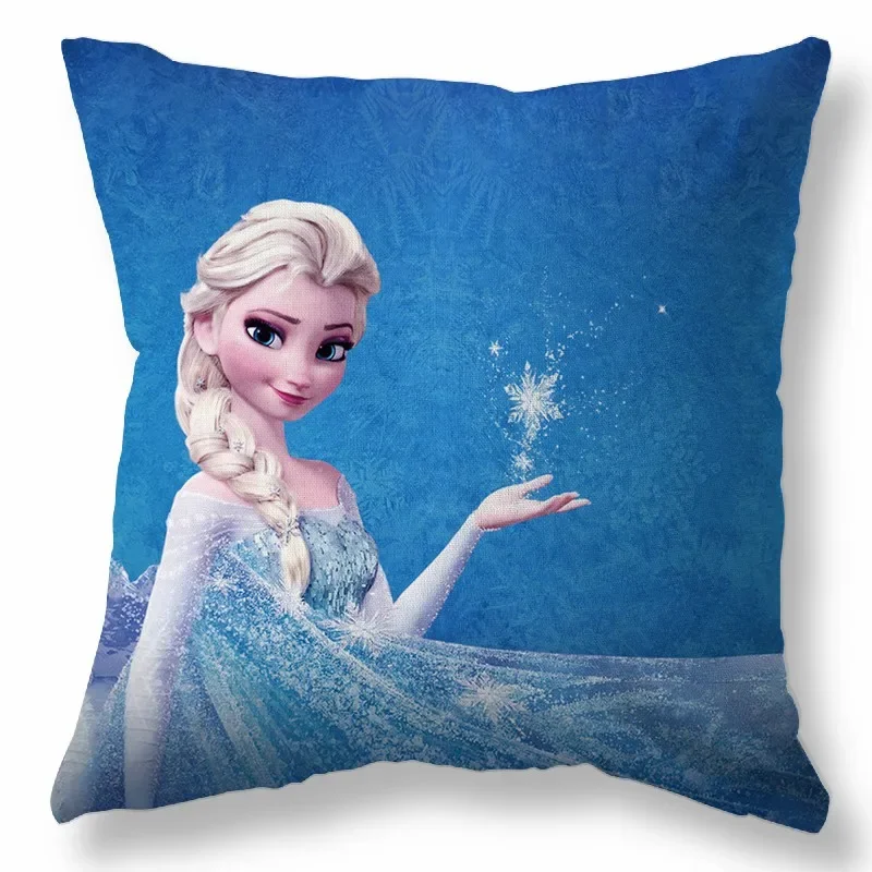 Disney-funda de almohada de Frozen y Elsa para niños y niñas, cubierta de cojín decorativa, 40x40, 45x45cm