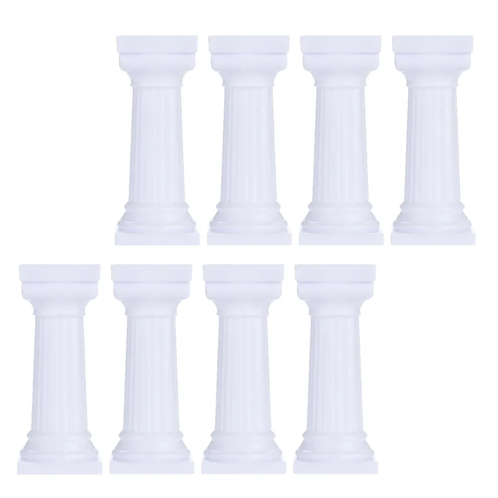 Soporte de Pilar romano para pastel, soportes para desierto, varilla de columna, postre pequeño, mesa blanca, soporte para bebé, 8 Uds.