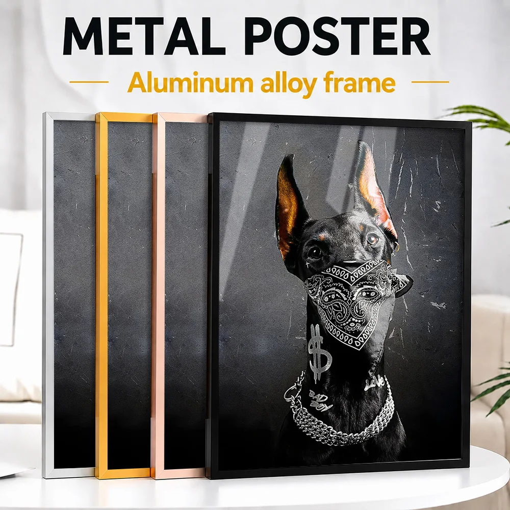 Bad Dog Loyalty Portrait Metal Poster With Aluminum Alloy Frame Personalized Whimsical Pet Tribute Wall Art For Room Animal Fans