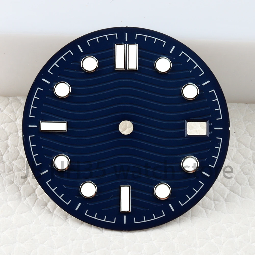 31mm NH35 Dial Green Luminous Watch Hands Date Window for Seamaster 300 NH35 NH36 Automatic Movement Watch Mod Parts