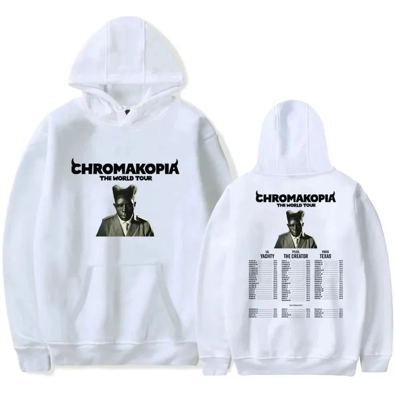 Unisex Hoodies Printed Chromakopia The World Tour Casual Loose Long Sleeve Solid Pullovers Fashion Trendy Letters Sweatshirt