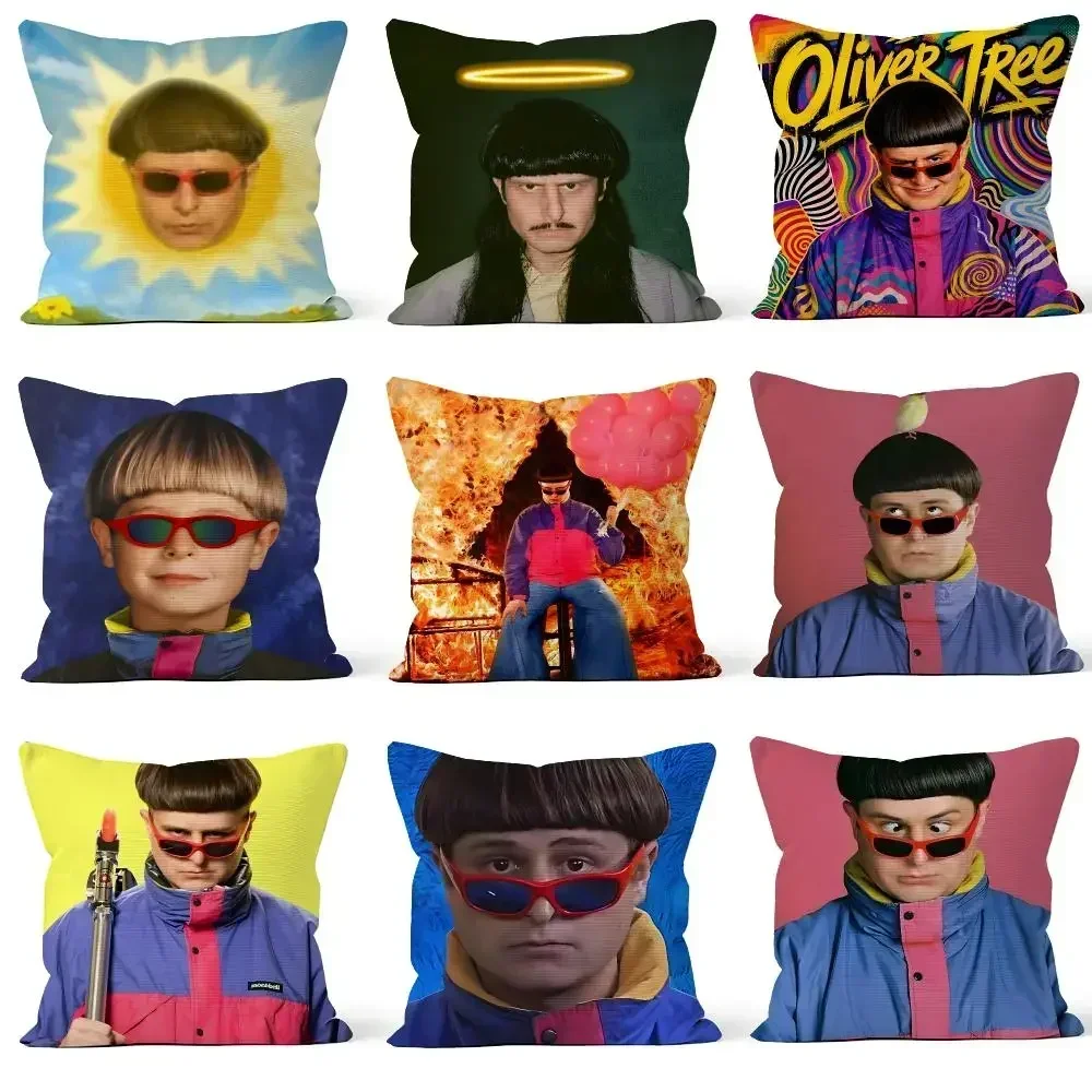 Singer Oliver Tree Turbo Scooter Meme Cushion Cover Throw Pillow Soft Short Plush Cozy Colorfast For Sofa Bedroom Home Decor