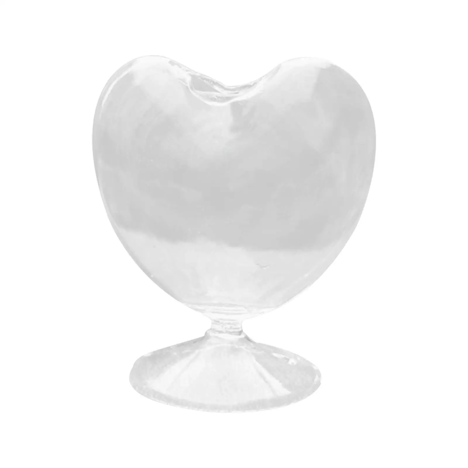 Clear Glass Vase Bookshelf Flower Arrangement Desktop Cabinet Heart Shaped Vase for Bedroom Study Room Dorm Birthday Gift