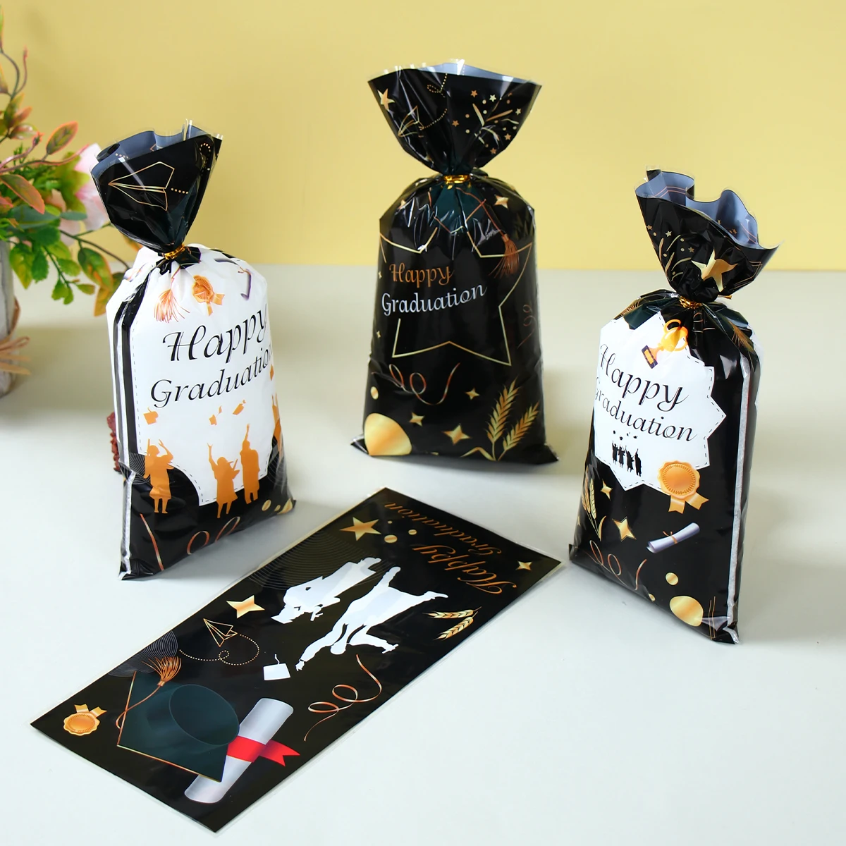 25-50-100-шт-подарочные-пакеты-для-украшения-выпускного-черное-золото-класс-2025-года-принадлежности-для-выпускников-конфеты-печенье-выпечка-подарочная-упаковка-подарочная-упаковка-подарочная-сумка