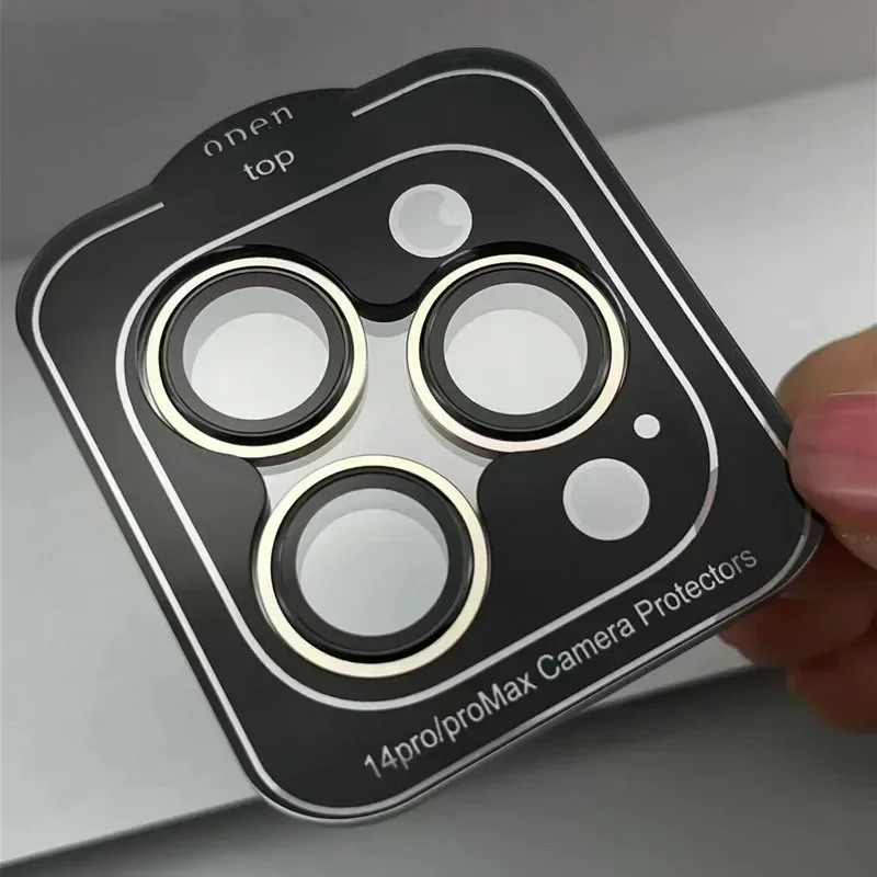 3-2Pcs Camera Metal Ring Protector For IPhone 17 16 Pro Max Back Lens Tempered Glass For IPhone 13 14 14Pro Protective Cap