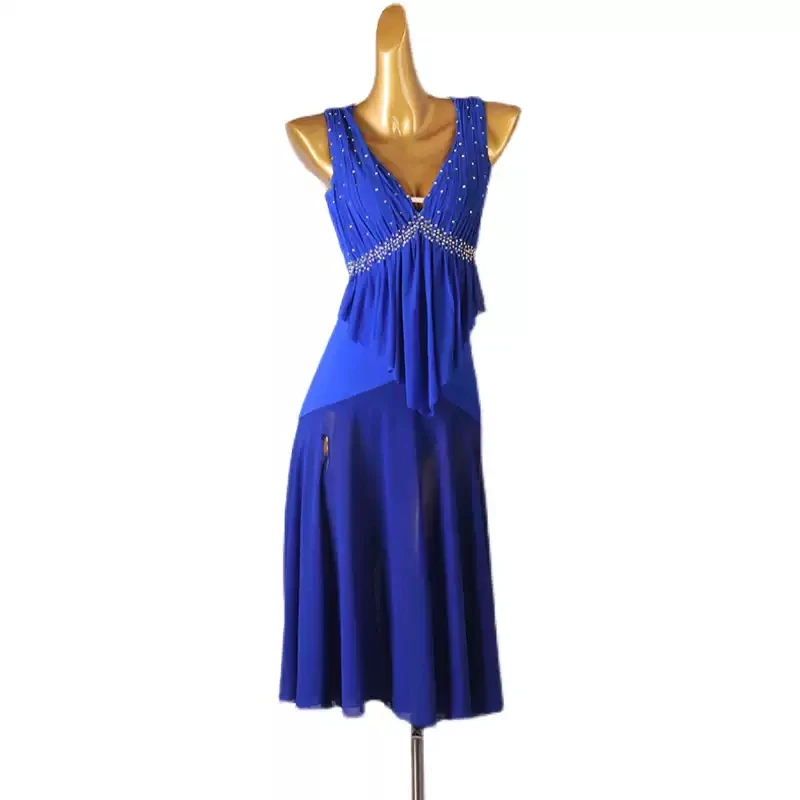 

Latin Dance Dress Womens Performance Costume Competition Prom Elegant Party Stage New Girls Sexy Skirt Female Practice Clothing