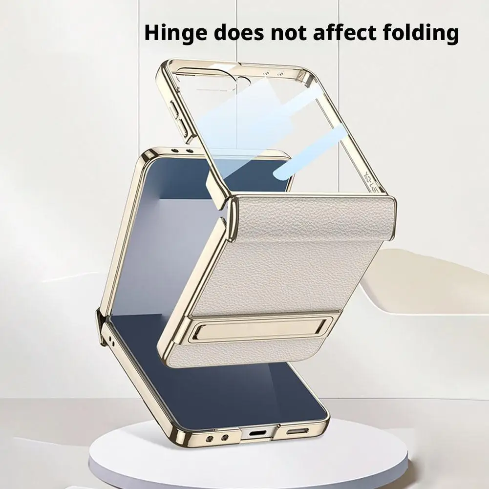 

Ультратонкий чехол для Samsung Galaxy Z Flip 7 — противоударный жесткий чехол-бампер из ПК со встроенным держателем для телефона Galaxy Z Flip7 R3W9