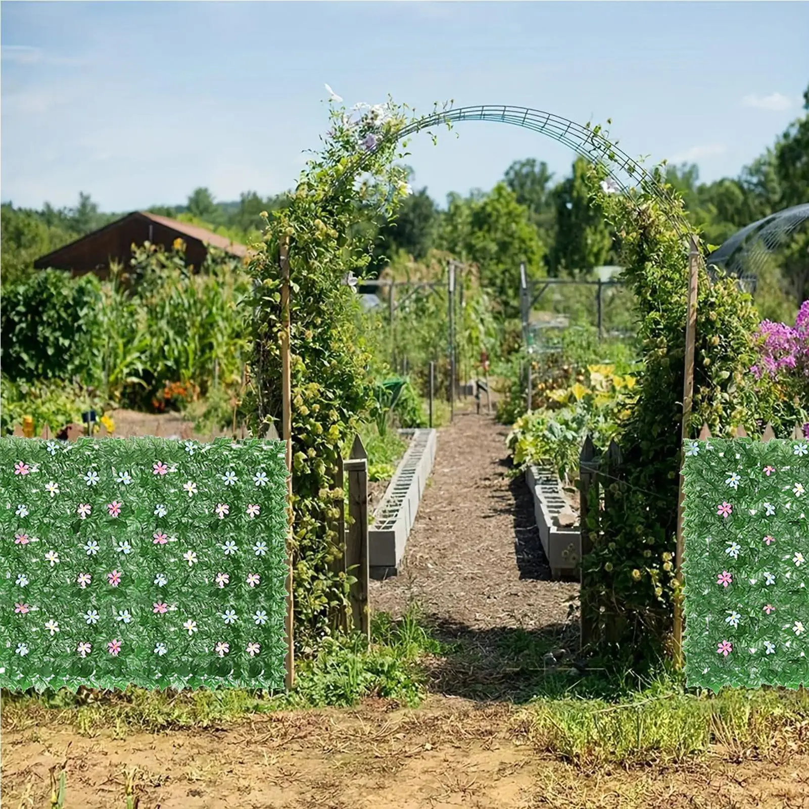 Artificial Ivy Hedge 100x300cm Green Leaf Fence Realistic Outdoor Faux Privacy Screen for Home Outdoor Garden Balcony