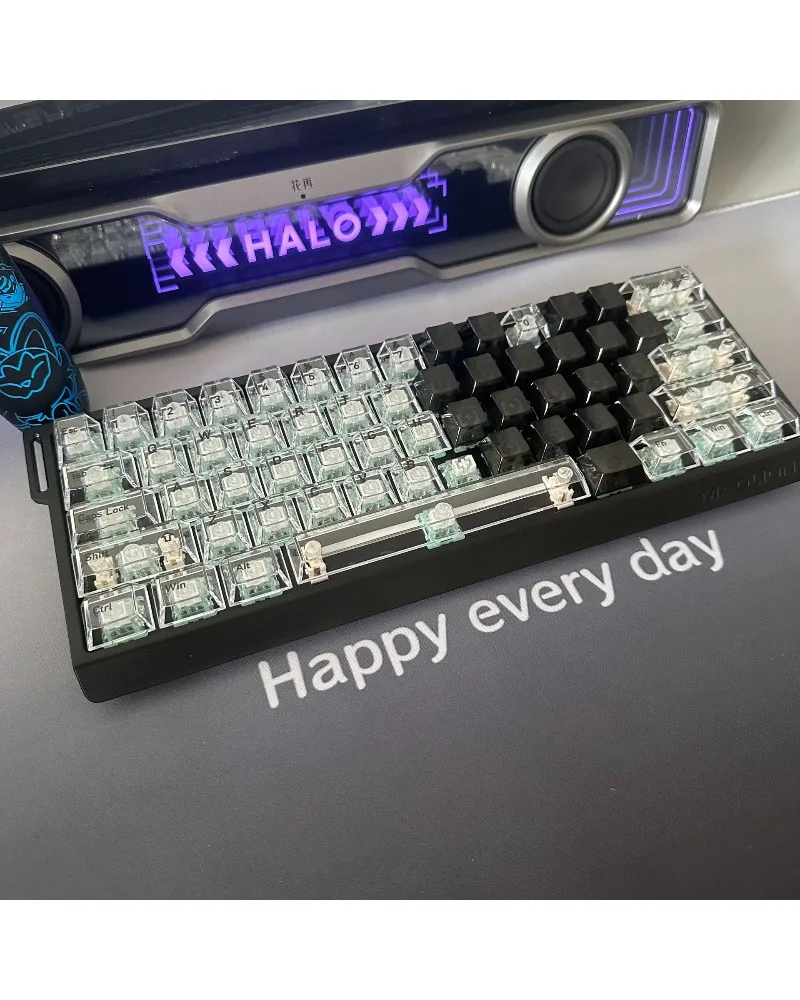 White double spell transparent keycap transparent original height 115 keys + 21 keys love PC material all keyboard computers