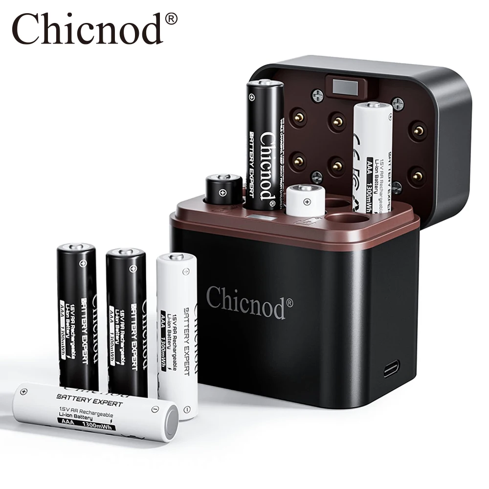

CHICNOD Rechargeable Lithium Battery 1.5V AAA 1300mWh Original Battery Charger High Capacity Batteries for Mouse Remote Control