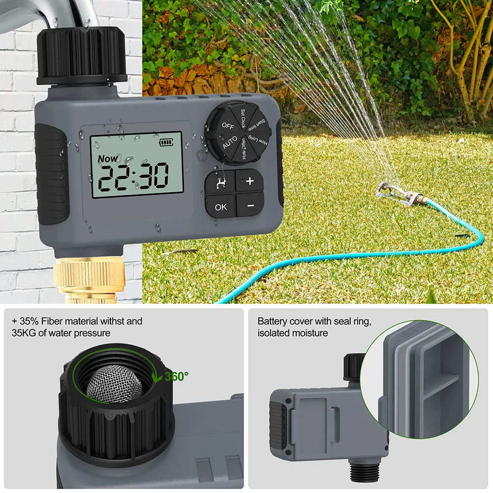 Automatic Irrigation Timer with LCD Screen Used Garden Outdoor Agriculture Smart Drip Sprinkler Irrigation System Save Water