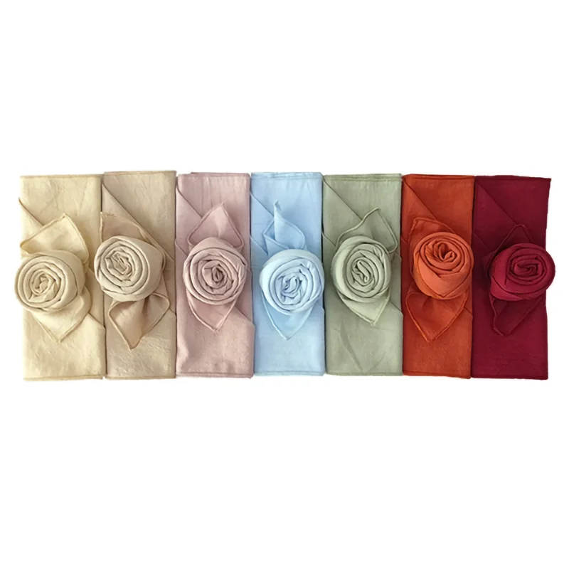 

10Pcs Napkin Cotton Cloth 42*42cm Rustic Gauze Hanky Tea Towel Dining Place Mats Wedding Supplies Linen Home Table Decor