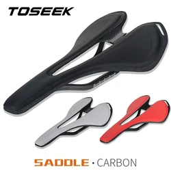 No Logo Bicycle Carbon Saddle Super Light Weight MTB Road Bike Saddle 125g Leather Saddle Black Bike Saddle Seat For Bicycle