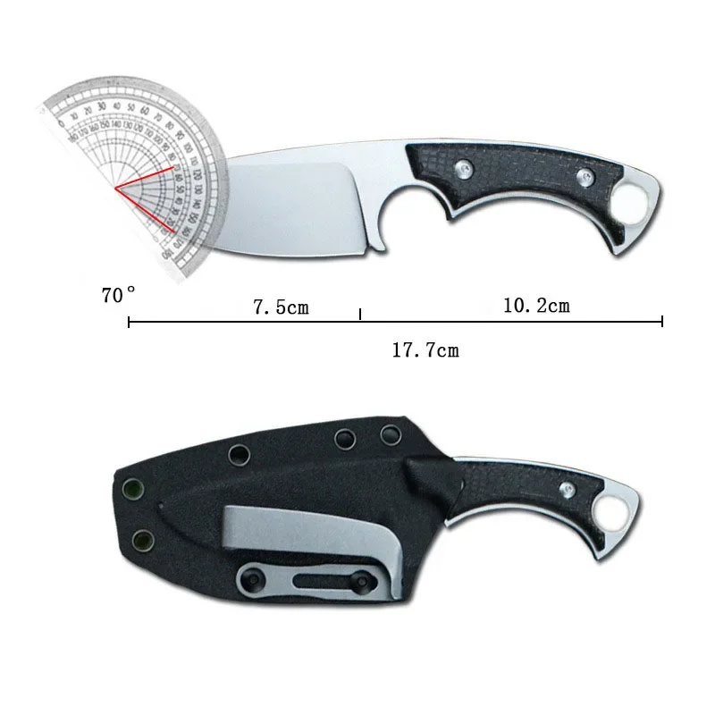 D2 Steel Sharp Fixed Blade Knife Linen Handle Straight Knife Outdoor Tactical Camping Tool Self Defense Hand Tools for Survival