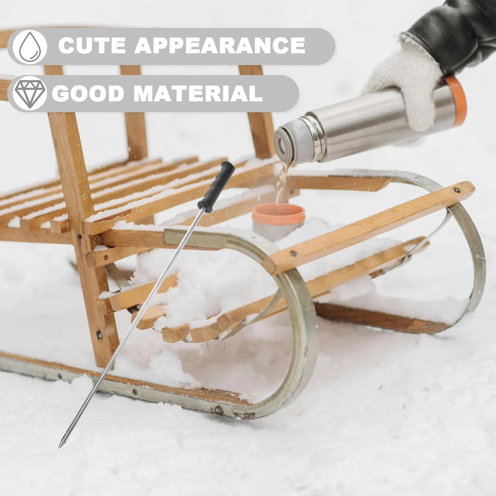 2 قطعة الرياضة الجليد زلاجات الثلوج الصحن للأطفال دائم البلاستيك الشتاء النشاط أداة مع مقبض قضيب معدات ممتعة في الهواء الطلق للثلج #4