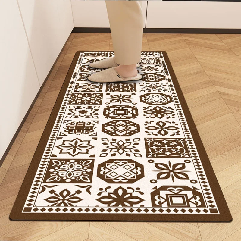 Oil-proof Waterproof Kitchen Floor Mat Home Decoration PVC Anti-fouling Carpet Easy Clean Balcony Non-slip Rug ковер Tapis 러그