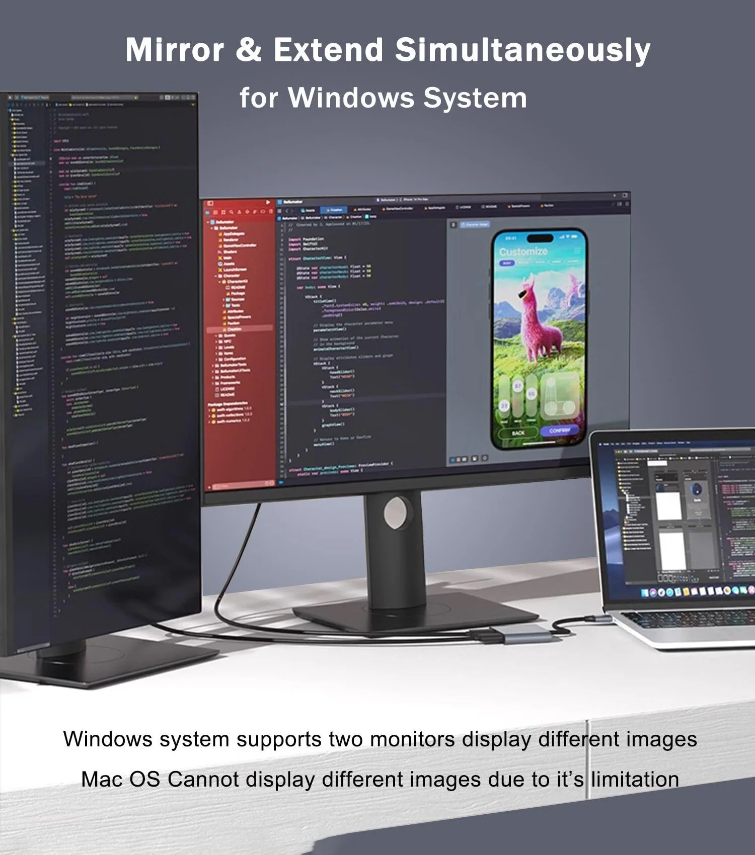 محول USB C إلى HDMI مزدوج 4K@60hz مقسم من النوع C إلى HDMI لشاشتين لأجهزة MacBook Air/Pro المزيد من أجهزة الكمبيوتر المحمولة مع Thunderbolt 3/4
