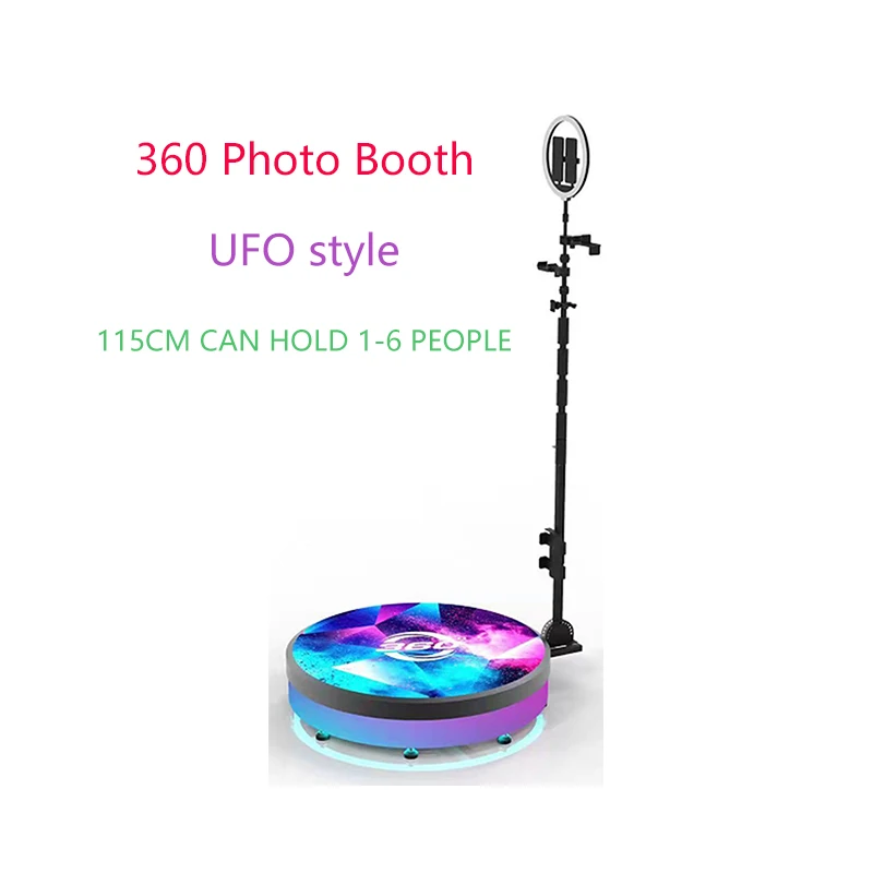 360 Photo Booth Automatic Spinning Camera Selfie 6 People 115cm UFO style Led Machine Portable Flexible