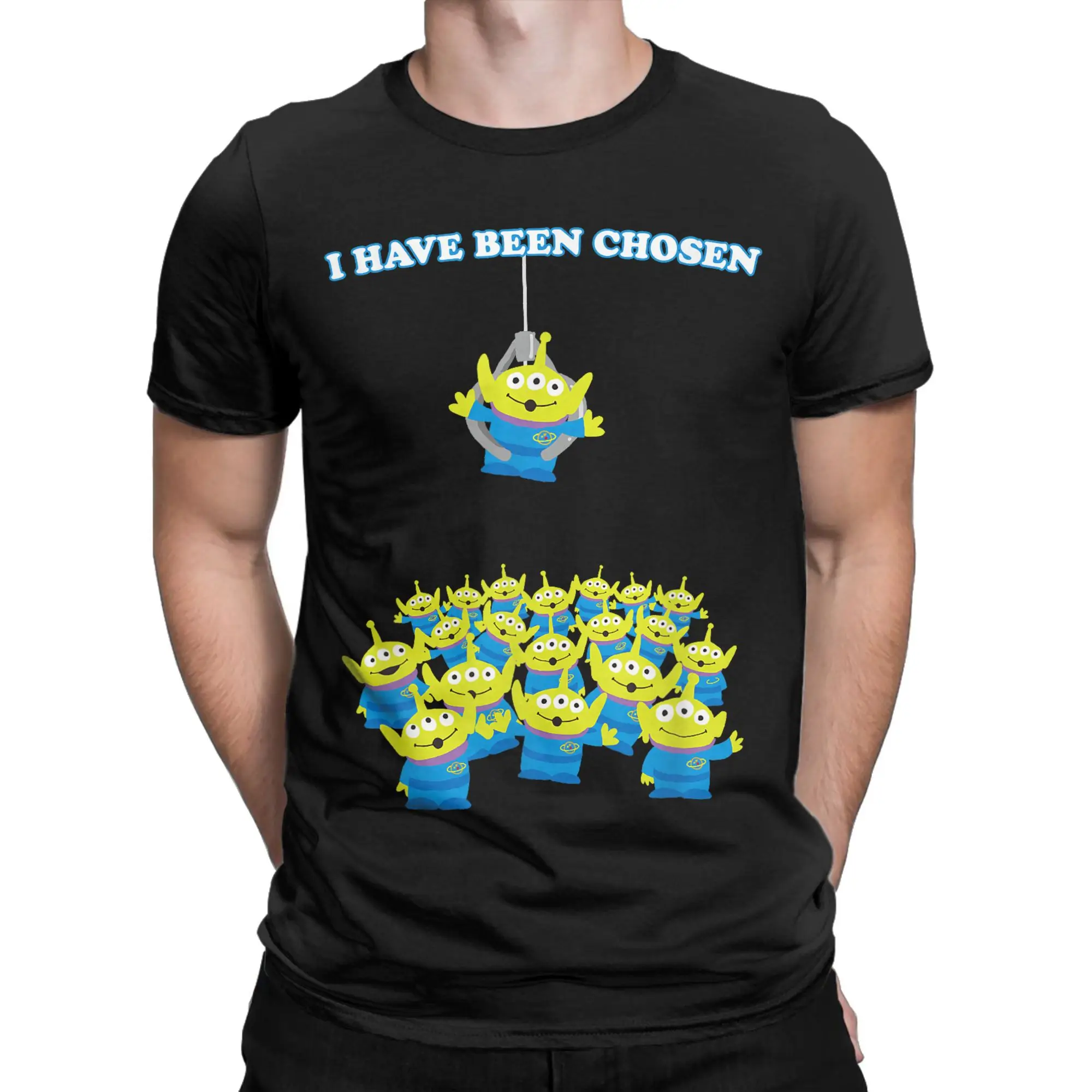 

Toy Story I Have Been Chosen Cute Aliens Logo Men T Shirts Novelty Tee Shirt Short Sleeve Crewneck T-Shirts 100% Cotton Tees
