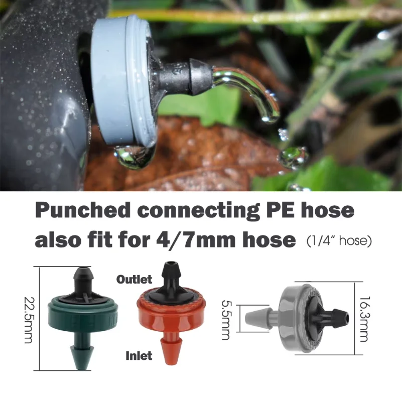 20-200PCS 2L 4L 8L Pressure Automatic Compensating Dripper Steady Flow Garden Emitter Durable Irrigation Water Regulator Dripper