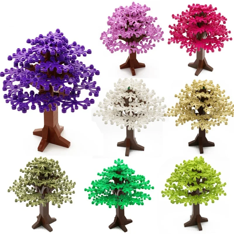 200PCS MOC Parts Plants Tree Leaves 2417 6 x 5 Leaf Compatible Bricks DIY Assmble Building Blocks House Garden Foliage Particle