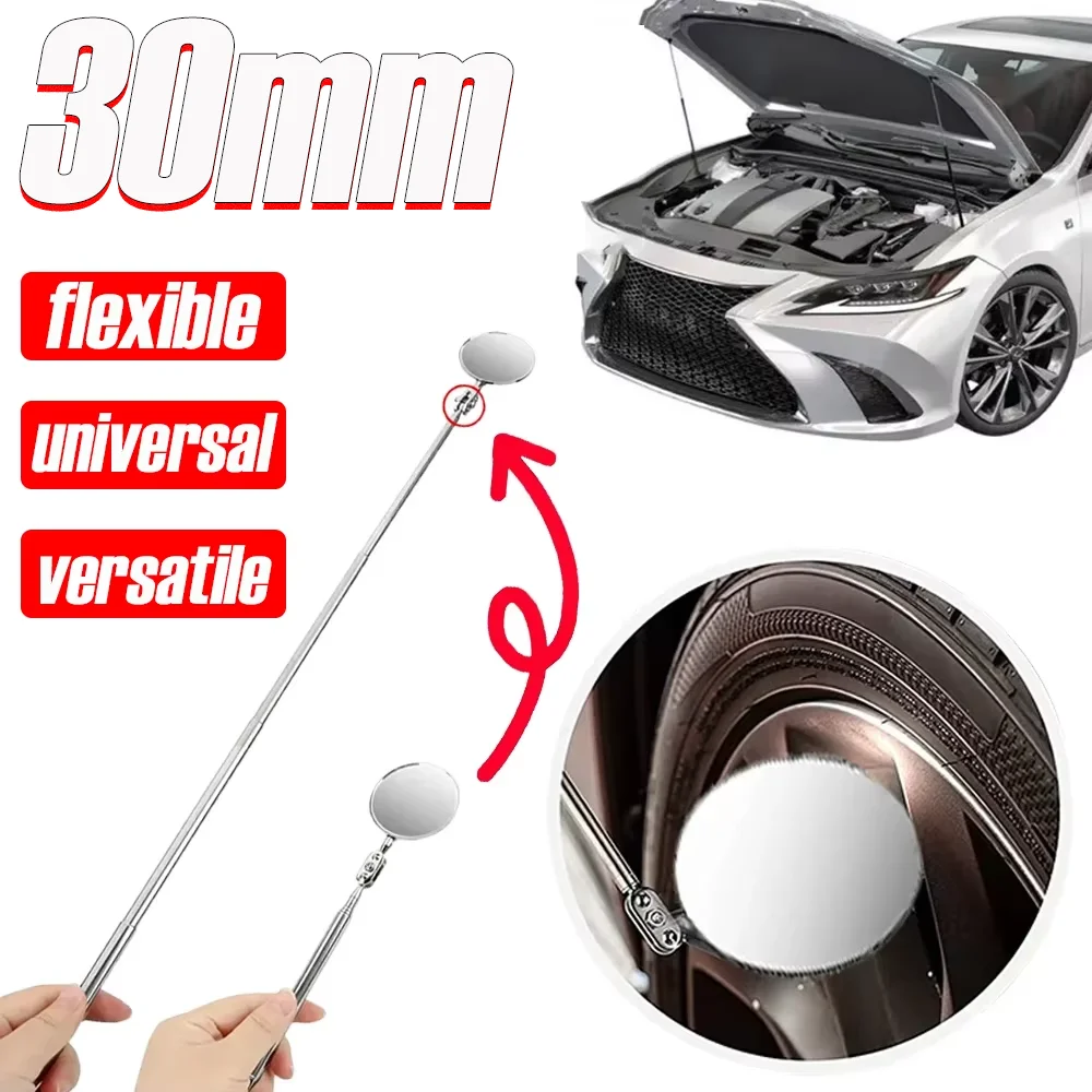 

Flexible Car Angle Observation Pen Essential for Cars Owners 30mm Round Telescopic Detection Lens Auto Repair Tool