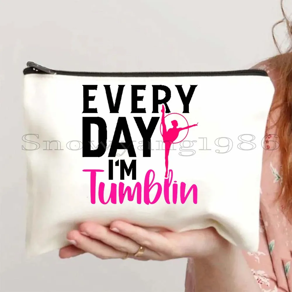 Artistic Rhythmic Gymnastics Girl Cosmetic Makeup Toilet Bag Gymnast Tumbling Acrobatics Sport Yoga Dance Gift Pencil Case Pouch